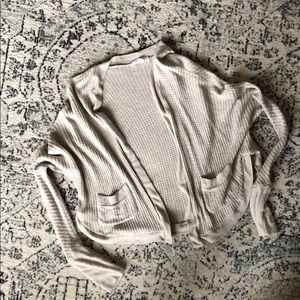 Open waffle knit crop cardigan sz S